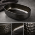 Thumbnail image #3 for American Metalcraft Hammered Aluminum Oval Entrée Basket, 48 oz., Black