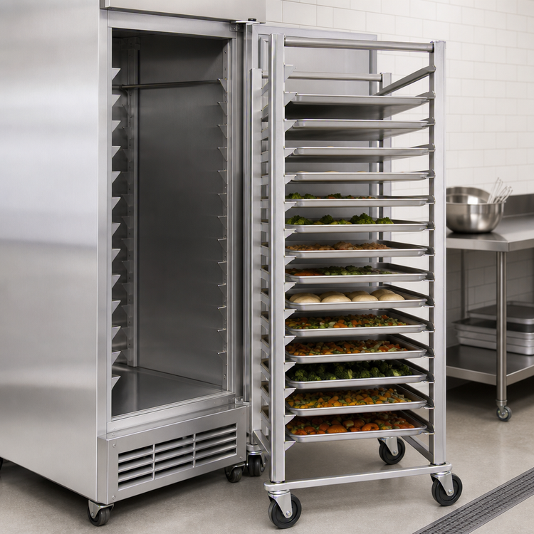 Product image #3 for Turbo Air 304 Stainless Steel Full Size Pan Rack for Reach-In Refrigerators and Freezers, 15 Sheet Pan Capacity