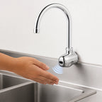 Thumbnail image #4 for Krowne Royal Series 16-191 Battery-Powered Touchless Electronic Faucet, 6-Inch Gooseneck Spout, Single-Hole Wall Mount, Polished Chrome