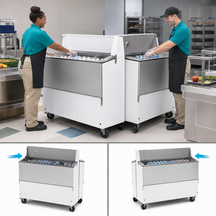 Product image #3 for Beverage-Air 49-Inch Dual Access Forced-Air School Milk Cooler, 20.55 Cu. Ft., White Exterior/Stainless Interior