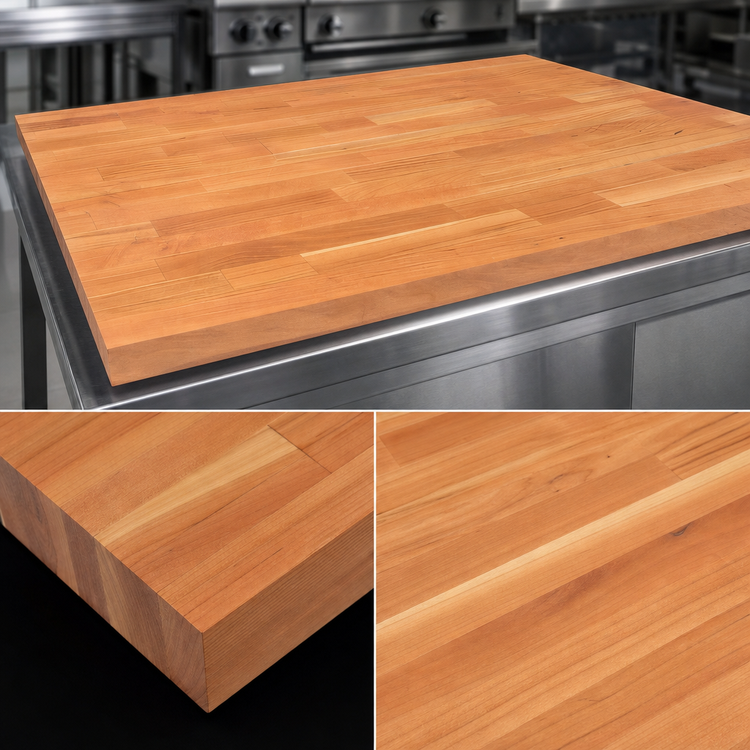 Product image #3 for Boos Block 96-Inch x 25-Inch Blended Edge Grain American Cherry Kitchen Countertop with Varnique Finish