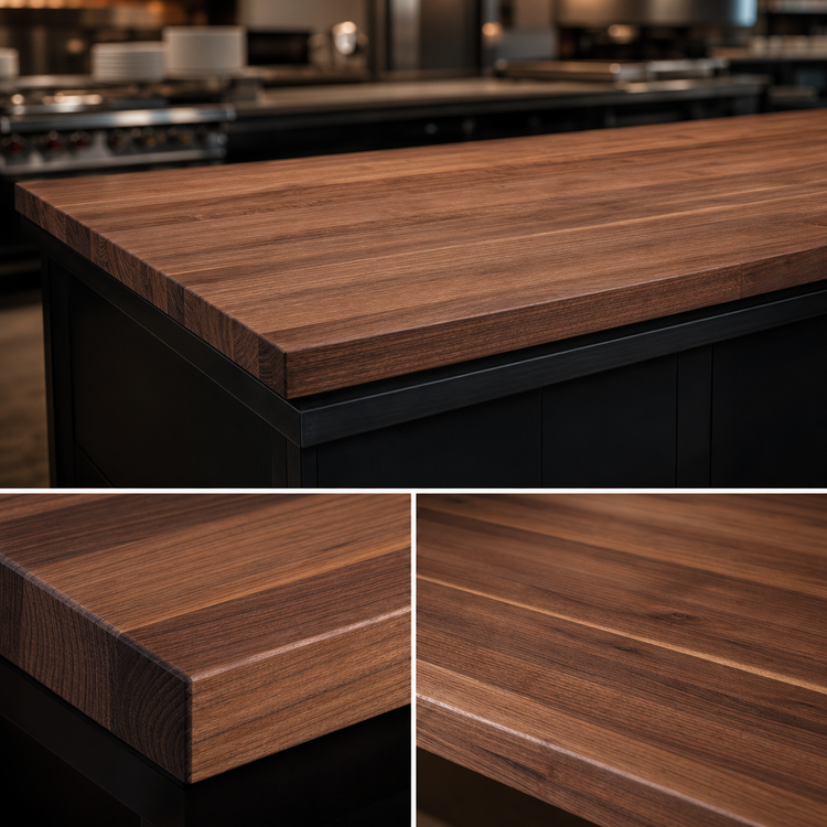 Product image #3 for John Boos Boos Block 108-Inch x 38-Inch American Black Walnut Edge Grain Kitchen Countertop with Varnique Finish