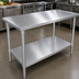 Thumbnail image #3 for John Boos Stallion 84-Inch W x 36-Inch D Stainless Steel Top Work Table with Galvanized Base and Adjustable Undershelf