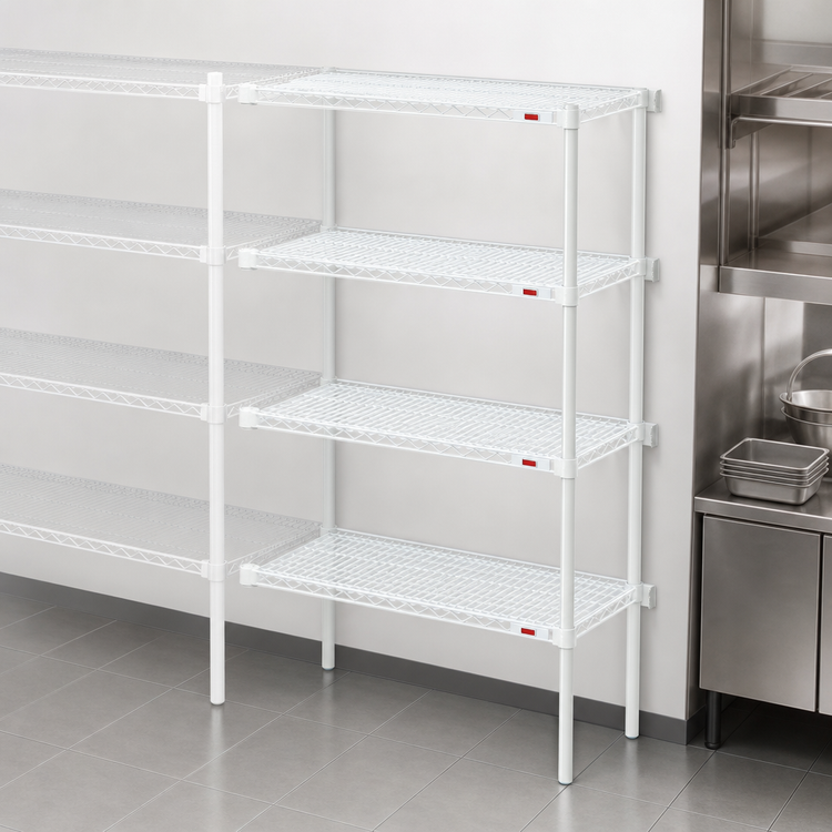 Product image #3 for EagleGard 4-Tier Add-On Wire Shelving Unit, 36W x 24D x 74H, Hybrid Epoxy Finish