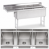 Thumbnail image #3 for Advance Tabco 3-Compartment Fabricated Sink with Left Drainboard, 30 x 24 x 14-Inch Bowls, 129-Inch Overall Length