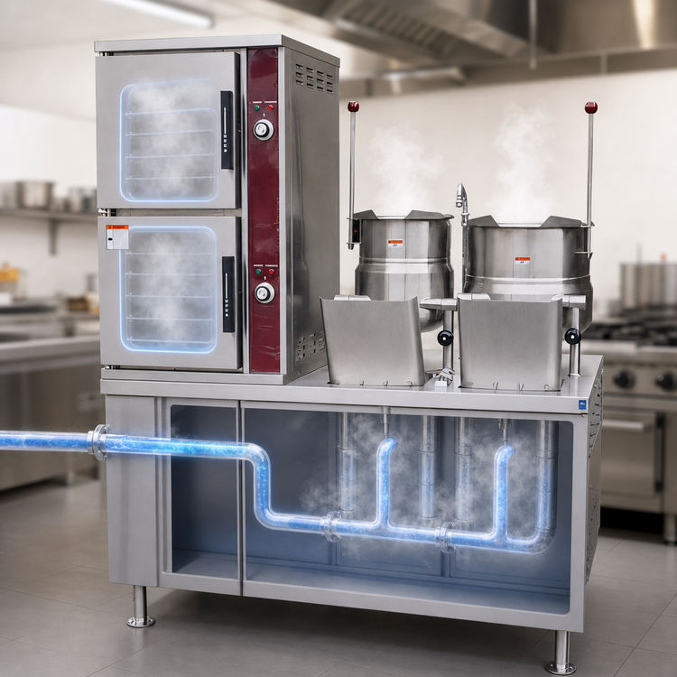 Product image #3 for Southbend Steam Two-Compartment Direct Steam Convection Steamer with (2) 6-Gallon Kettles