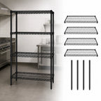 Thumbnail image #3 for Quantum WR63-2424BK Stationary Wire Shelving Starter Unit, 24W x 24D x 63H, 4 Shelves, Black Epoxy Finish