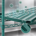 Thumbnail image #3 for QuadPlus Louvered Polymer Shelf Mat with Wire Frame, 36 x 24 Inch, Green