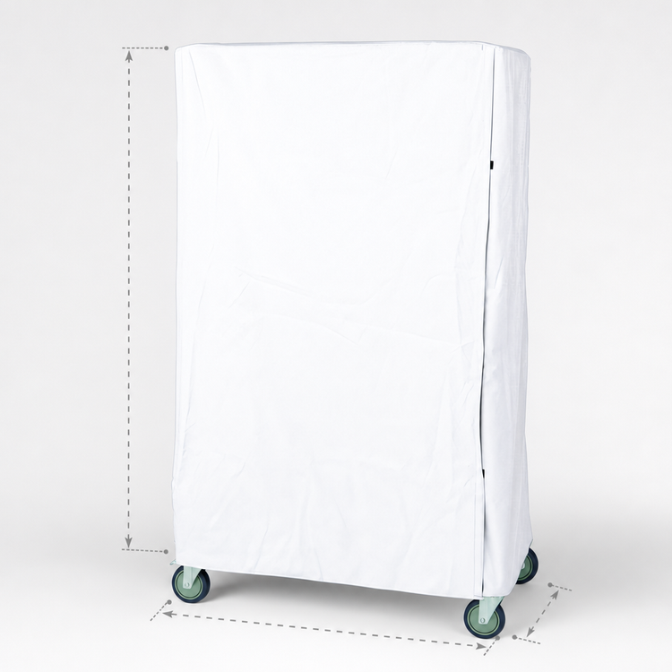 Product image #3 for Quantum 400 Denier White Nylon Wire Cart Cover for 24 x 60 x 63 Inch Carts with Velcro Flap