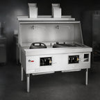 Thumbnail image #3 for Town Equipment York YF-2-STD 60-Inch 2-Chamber Gas Wok Range with Water-Cooled Top and Chinese Swing Faucets