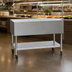 Thumbnail image #3 for Eagle Group 81-1/2-Inch Mobile Solid-Top Stainless Steel Utility Serving Counter with Open Base