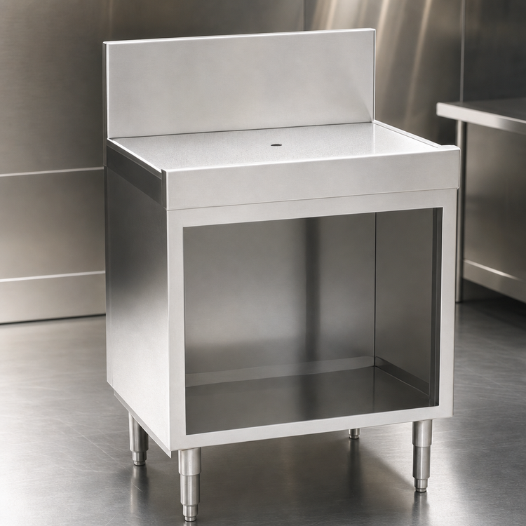 Product image #3 for Spec-Bar 48-Inch Open Base Stainless Steel Workboard Cabinet with 8-Inch Backsplash