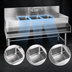 Thumbnail image #3 for Spec-Bar Three-Compartment Underbar Sink Unit with Dual Drainboards, 60 x 19 x 37 Inches