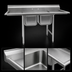 Thumbnail image #3 for Eagle Group 314 Series Two-Compartment Stainless Steel Sink with Right Drainboard, 56-5/8