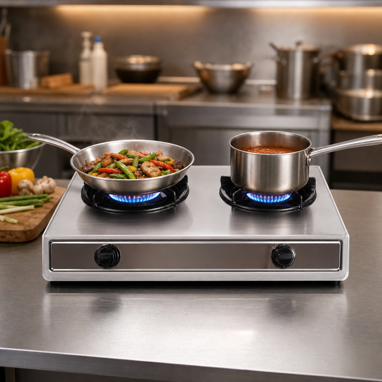 Product image #3 for Thunder Group Countertop Propane Double Burner Hot Plate