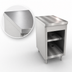 Thumbnail image #2 for Duke Thurmaduke Solid Top Utility Counter with Open Rear and Undershelves, 18 x 32 x 36 Inches