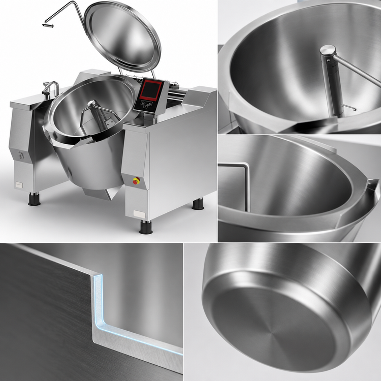 Product image #3 for Cucimix UCBTE024CV1 Electric Tilting Skillet Braising Pan, 24 Gallon