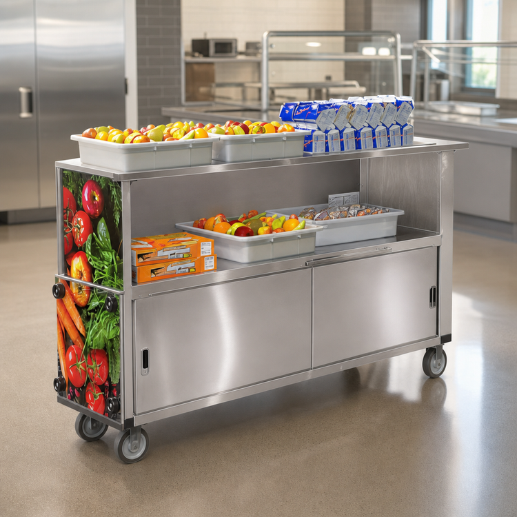 Product image #3 for Dinex Elementary School Portable Breakfast Bar with 304 Stainless Steel Work Surface