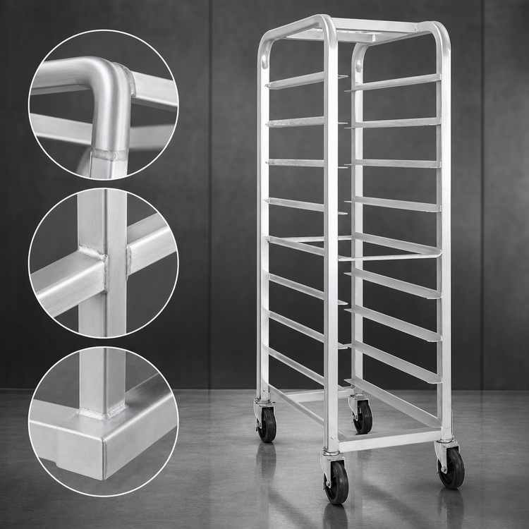 Product image #3 for Channel Lifetime Tough Extra Heavy-Duty All-Welded Aluminum Bottom-Load Platter Rack for 12.5-Inch Platters