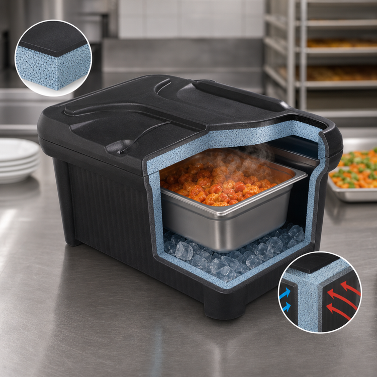 Product image #3 for Cateraide Slide 'N Seal 24 Qt. Insulated Top-Load Food Pan Carrier, Black