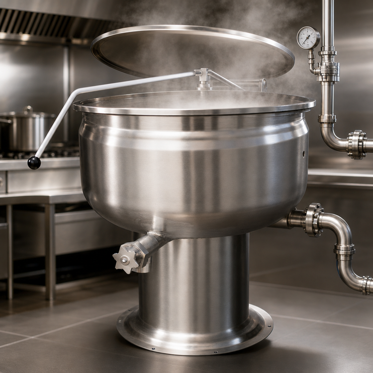 Product image #3 for Crown DP-60F 60 Gallon Direct Steam Full Jacket Stationary Kettle