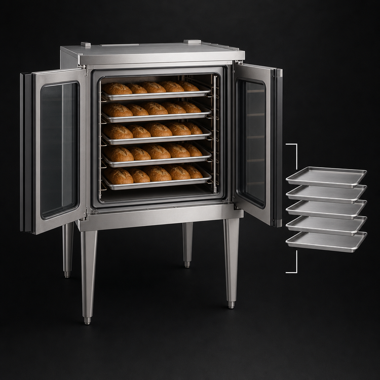 Product image #3 for Zephaire Series Single-Deck Bakery-Depth Gas Convection Oven, Base Oven Only, 5-Pan Capacity