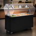 Thumbnail image #3 for Vollrath 2-Series Affordable Portable 4-Pan Non-Refrigerated Cold Food Station with Buffet Breath Guard, Lights, and Sliding Door Storage Base, 60 Inch, Black