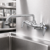 Thumbnail image #3 for T&S Brass Wall-Mount Double Pantry Mixing Faucet with 12-Inch Swing Nozzle and Cerama Cartridges