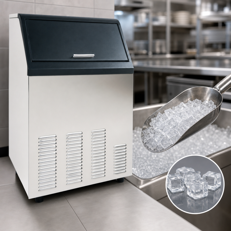 Product image #3 for Maxx Ice Half Dice Cube Ice Maker With Bin, Air-Cooled, 125 lb/Day, 35 lb Storage