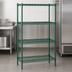 Thumbnail image #4 for Metro Super Erecta Metroseal 3 Green Epoxy-Coated Stationary Starter Wire Shelving Unit with 4 Wire Shelves, 24