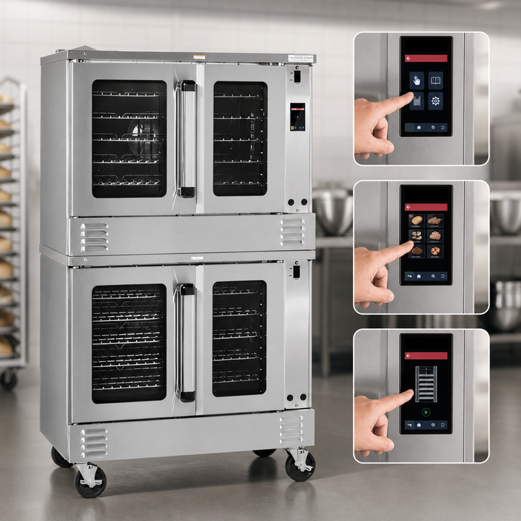 Product image #3 for Southbend Platinum Double-Deck Bakery-Depth Electric Convection Oven with Touchscreen Controls, Dependent Glass Doors, and Ventless Design