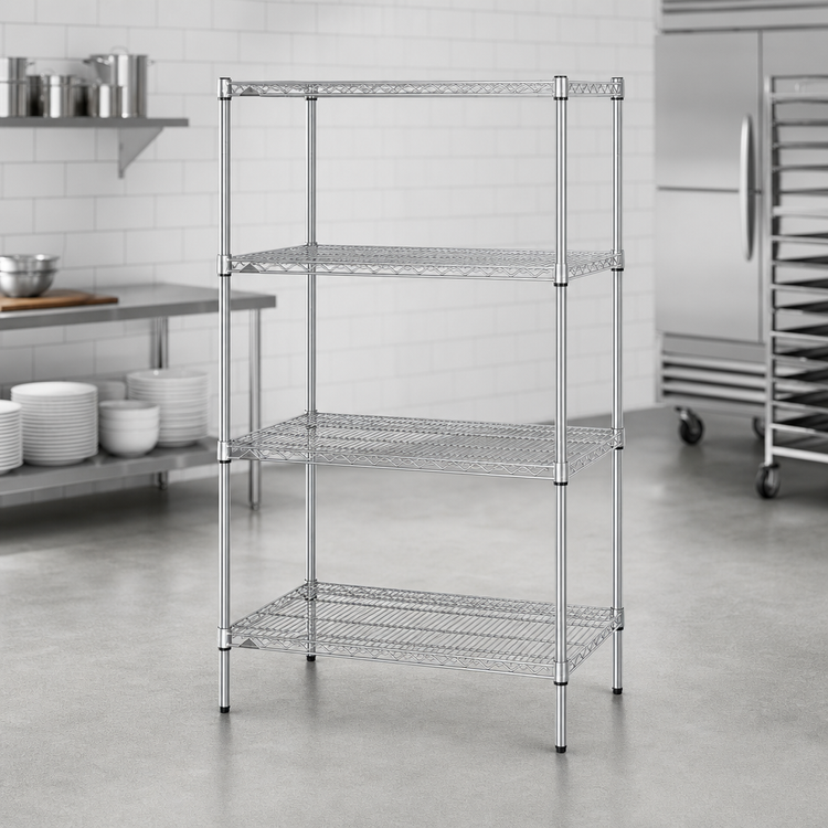 Product image #3 for Metro Super Erecta 4-Shelf Chrome-Plated Wire Starter Shelving Unit, 24"W x 21"D x 63"H