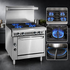 Thumbnail image #3 for Imperial (Middleby) Spec Series IHR-4 36-Inch Commercial Gas Range with 4 Open Burners and Standard Oven, Stainless Steel