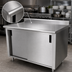 Thumbnail image #3 for Advance Tabco 144-Inch x 30-Inch Enclosed Work Table with Cabinet Base, Sliding Doors, and 14-Gauge 304 Stainless Steel Top