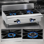 Thumbnail image #3 for Imperial (Middleby) IHPA-2-12SU 12-Inch Gas Countertop Hotplate, 1 Open & 1 Step-Up Burner, 64,000 BTU, Stainless Steel, Adjustable Legs