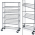 Thumbnail image #3 for Quantum Slanted Shelf Enclosure Cart, 48W x 24D x 69H, Chrome Plated