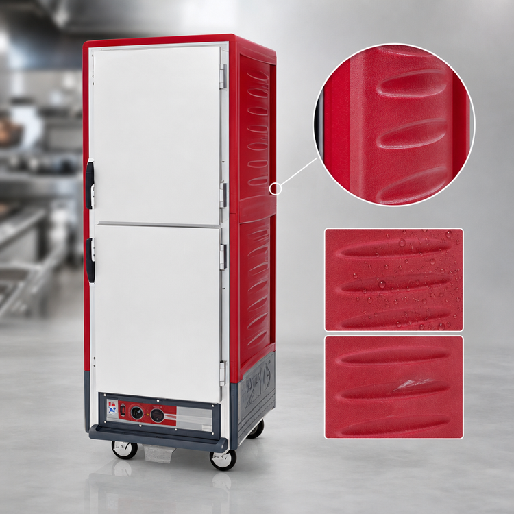 Product image #3 for Metro C5 3 Series Full-Height Mobile Heated Holding Cabinet with Dutch Insulated Aluminum Doors and Red Insulation Armour, Low Watt