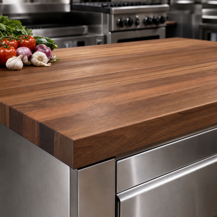 Product image #3 for Boos Block American Black Walnut Full-Length Edge Grain Kitchen Countertop, 48 x 42 x 1-1/2 Inch, Penetrating Oil Finish