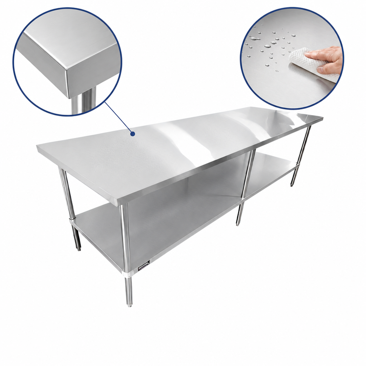 Product image #3 for Sapphire 108-Inch x 36-Inch Stainless Steel Work Table with Adjustable Undershelf