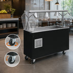Thumbnail image #3 for Vollrath 2-Series Affordable Portable™ R38735A Mobile Refrigerated 3-Pan Cold Food Buffet Station with Breath Guard and Enclosed Storage