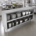 Thumbnail image #3 for John Boos 132-Inch Open Front Stainless Steel Dish Storage Cabinet with Open Base