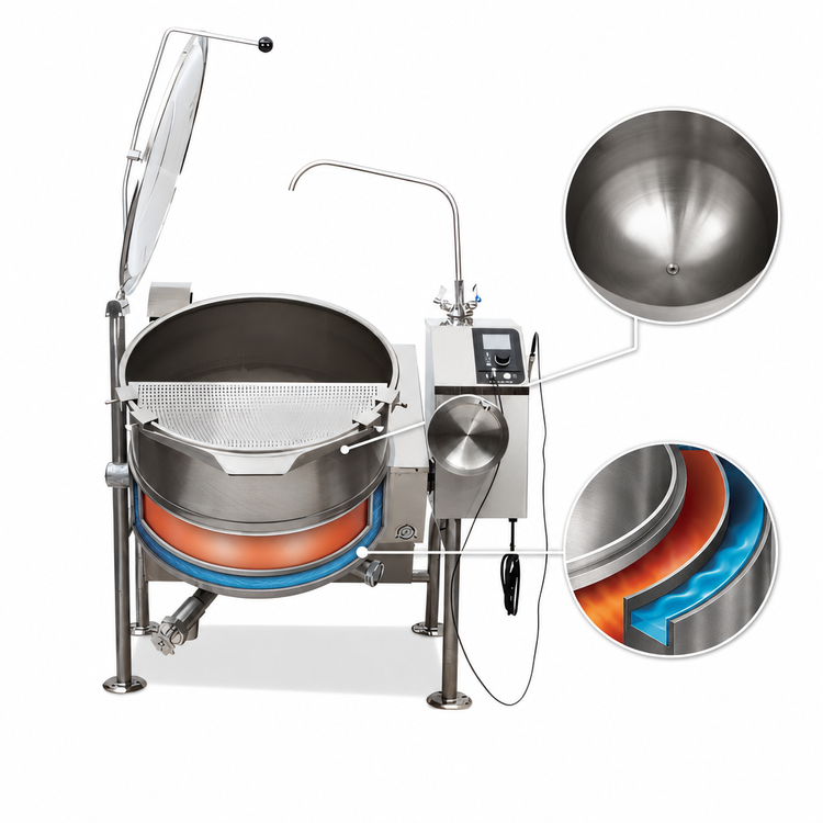Product image #3 for Cleveland Range KGL80T 80-Gallon Gas Tilting Steam Kettle with 316 Stainless Steel Interior