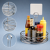 Thumbnail image #3 for Birdnest 6-Inch Round Wire Condiment Rack with Center Handle and Table Number Slot, Chrome Finish