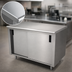 Thumbnail image #3 for Advance Tabco 84-Inch x 24-Inch Enclosed Work Table with Cabinet Base and Sliding Doors, 14-Gauge 304 Stainless Steel Top