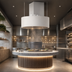 Thumbnail image #4 for SimpleSpec 48-Inch Diameter Round Island Type I Display Cooking Hood, 24-Inch High