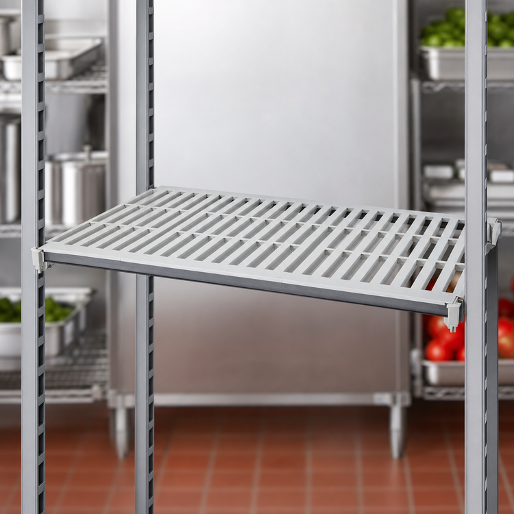 Product image #3 for Cambro Camshelving Elements XTRA Universal Vented Shelf Kit, 18 x 72 Inches, Speckled Gray