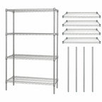 Thumbnail image #3 for Quantum WR63-1860C Chrome Wire Shelving Starter Kit, 60"W x 18"D x 63"H, Stationary, 4 Shelves/4 Posts