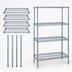 Thumbnail image #3 for Quantum 54-Inch Wide x 24-Inch Deep x 63-Inch High Wire Shelving Starter Kit, 4 Shelves, Gray Epoxy Antimicrobial Finish