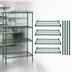 Thumbnail image #3 for Quantum 4-Shelf Stationary Wire Shelving Starter Kit, 30W x 21D x 54H, Green Epoxy