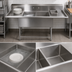 Thumbnail image #3 for John Boos Pro-Bowl 2-Compartment Stainless Steel Sink with Left and Right Drainboards, 99-1/4 Inch W x 23-1/2 Inch D